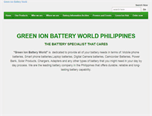 Tablet Screenshot of greenionbattery.com